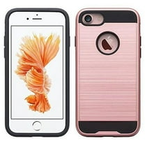 Apple iPhone 8 Case Cover, Slim Hybrid Dual Layer Shock Resistant Armor Case for iPhone 8 - Brush Rose Gold