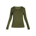 thumbnail image 4 of No Boundaries Scoop Neck Everyday Tee with Long Sleeves, 1 and 3 Pack, Women's, 4 of 5