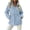 Blue, variant on Women's Hooded Anorak Raincoat Lightweight Zip Up Snap Button Down Drawstring Waist Windbreaker Coat Casual Long Sleeve Solid Color Jacket with Pockets S