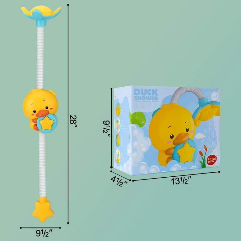 Hanmun Bath Toys for Toddlers 1-3 with Shower Head - Cute Duck Sensory Toys Toddler Bathtub Water Toy Suction Cup Water Game, Birthday Gifts for