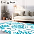 thumbnail image 2 of ODIKA 2'x3' Machine Washable Non-Slip Area Rug, Coral Reef Starfish Seashell Foam Bath High Traffic Rug, Blue, 707792, 2 of 7