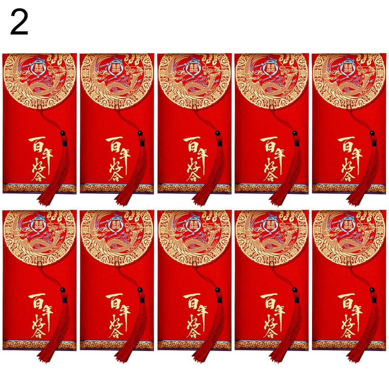 Cheers US 10Pcs /Bag Chinese New Year Red Envelopes Chinese Red