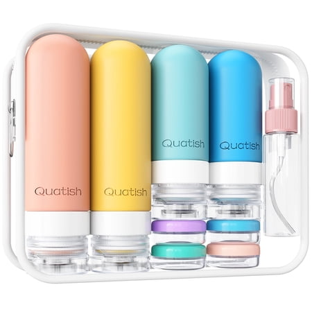18 Pack Travel Bottles for Toiletries, TSA Approved Travel Size Containers, Leak Proof Silicone Shampoo Bottles Travel Essentials, Multicolor