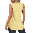 thumbnail image 4 of Jewelreauty Women Casual Waffle Tank Tops Summer V Neck Sleeveless Tunic Shirts Loose Fitting Solid Tees (XL, Yellow), 4 of 7