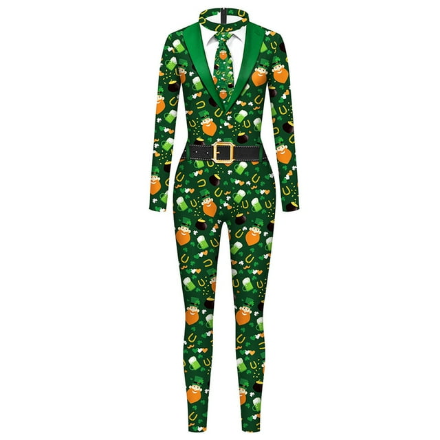 Huanglei Costume Cos Imprimé 3D pour Hommes et Femmes St. Combinaison à Manches Longues (Style 1)