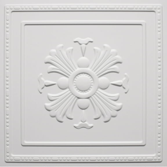 Dundee Deco 3D Wall Panels - Modern Floral Paintable White PVC Wall Paneling for Interior Wall Decor, Pack of 10, Covers 26.9 sq. ft