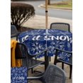thumbnail image 4 of Outdoor Tablecloth with Umbrella Hole and Zipper, Christmas Snowflakes Square Table Cloth 54x54 Inch Waterproof Tablecloth, Winter Xmas Flower Navy Blue Picnic Table Cover for Patio Camping, 4 of 7
