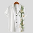 thumbnail image 2 of Camisa hawaiana de manga corta con cuello levantado para la playa para hombre, camisas informales con botones estampadas de verano Pompotops oipoqjl48426, 2 of 4
