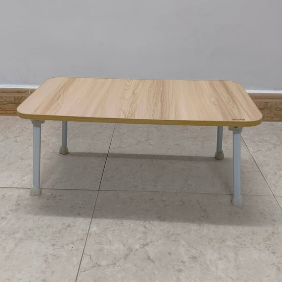 OKCMTR Folding tables Portable Folding Table with Wood Grain Top, Adjustable Metal Legs
