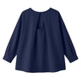 thumbnail image 4 of Craaazy Womens Solid Color Crewneck Cotton Long Sleeve Tops with Back Keyhole Cutout for Summer Daily Wear Gift, 4 of 8