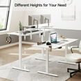 thumbnail image 6 of Standing Desk with 2 Adjustable Monitor Shelves, 63 x 24 Inch Electric Stand Up Desk with Memory Controller and Adjustable Height from 28-46 inches for Computer Workstations, All White, 6 of 7