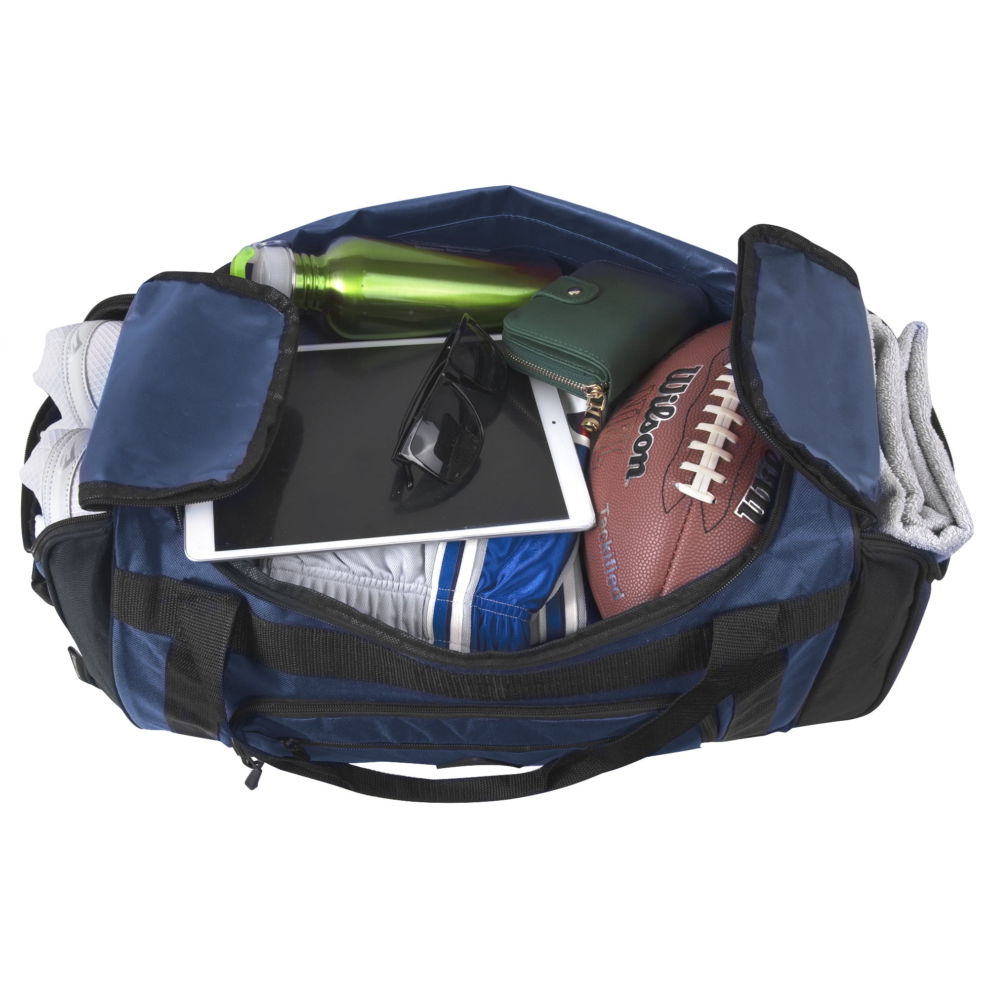 Summit Ridge 24"L Duffel Bag 42 Liter Capacity for Gym Clothes, Sports Equipment, Towels, Sneakers, Travel, Commute in Twilight Blue