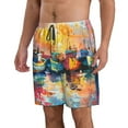 thumbnail image 2 of Fotbe Colorful Fishing Boats Trajes de Baño Estampados para Hombre, Shorts de Verano de Secado Rápido, Ropa de Playa, Bañadores-X-Large, 2 of 5