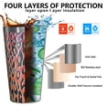 thumbnail image 3 of 16oz Tumblers Purple and Orange Of Leopard Print Stainless Steel Vacuum Insulated Double Wall Travel Tumbler Cups Mug with Lid and Straw,Cleaning Brush for Coffee,Tea, 3 of 4