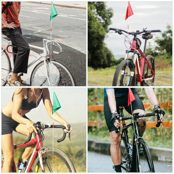 HEMOTON Portable Bike Safety Flag with Fiberglass Pole for Decoration Assorted Color Lightweight and Strong Against Wind