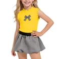 thumbnail image 2 of Amidoa Girls 2 Piece Outfits Summer Clothes Sleeveless Solid Color Cute Tank Top T-Shirt and Casual Shorts Kids Clothing Sets Yellow Size 2T, 2 of 9