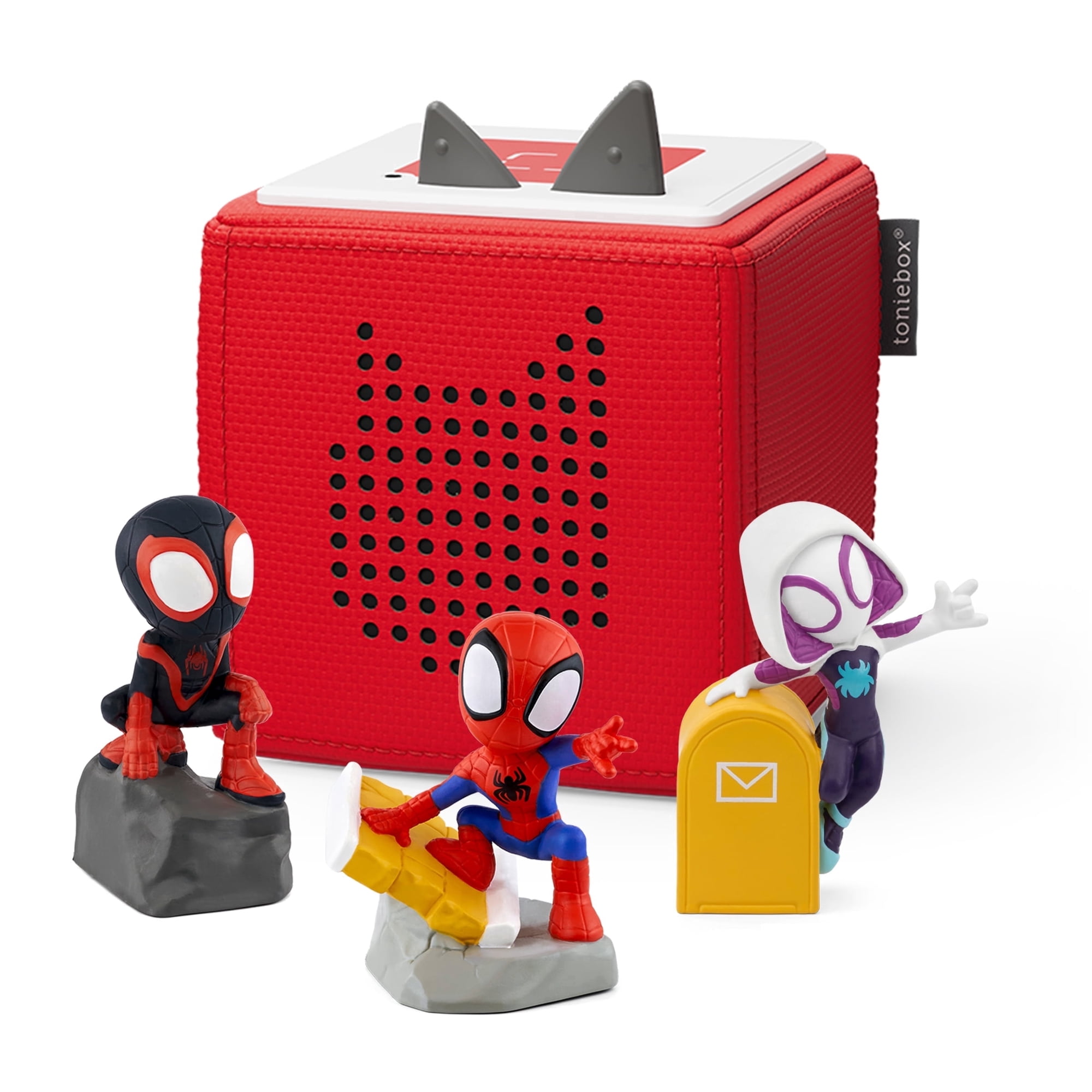 Tonies Marvel Toniebox Audio Player Bundle with Spidey and Friends, Red