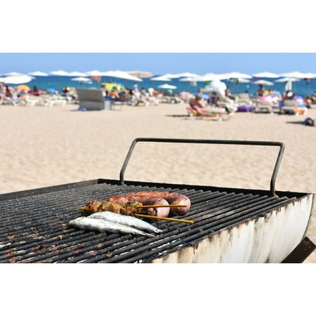 Laminated Poster Grilling Grill Sausage Beach Bbq Supply Laminated Poster Grilling Grill Sausage Beach Bbq Supply Print 24 X 36