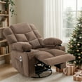 thumbnail image 2 of Power Recliner Chair for Adults, UHOMEPRO Swivel Recliner Chair with Massage and Heat, Manual Nursery Rocker Chair Sofa with USB Port, Modern Living Room Lounge Chair with Side Pockets, Brown, 2 of 12