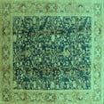 thumbnail image 1 of Ahgly Company Indoor Square Oriental Turquoise Blue Traditional Area Rugs, 5' Square, 1 of 4