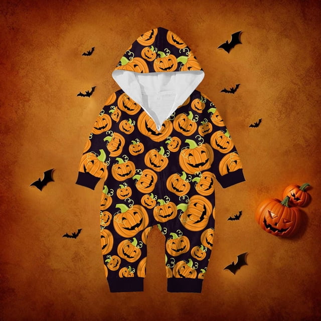Halloween Pajamas Long Sleeved Zippered Family Matching Jumpsuit Romper Family Halloween Costumes Family Pajamas Matching Pjs