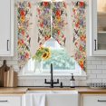 thumbnail image 4 of Vintage Flowers Kitchen Window Curtains, Swag Curtains Valance for Bedroom Living Room Bathroom, Spring Floral Botanical Rustic Pastoral Rod Pocket Window Curtain Block Drapes 2 Panels 36"x63", 4 of 9