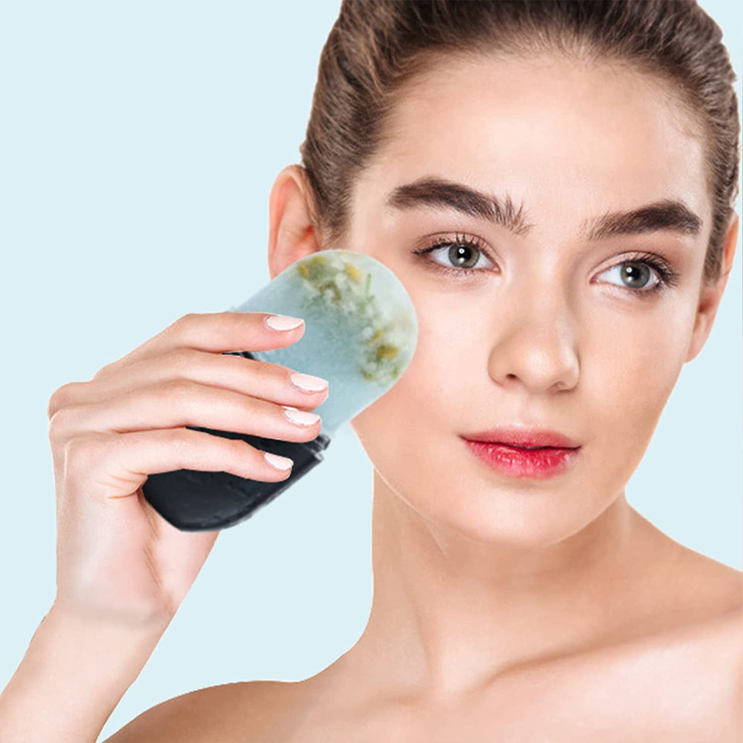 Ice Face Roller, Eyes and Neck, Brighten Skin & Enhance Your Natural Glow, Reusable Facial Treatment, Facial Ice to Tighten & Tone Skin & De-Puff The Eye Area, Cryotherapy for Face Ice (Pink