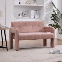 Jopath Modern Loveseat Sofa Couch,Chenille Comfortable Upholstered Sofa Couch Leisure Sofa for Small Spaces,Apartments,Pink