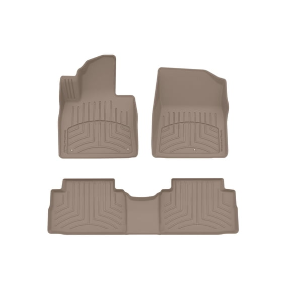 WeatherTech FloorLiner HP Custom Fit Floor Mats compatible with 2021-2023 Hyundai Santa Fe - 1st & 2nd Row, Tan