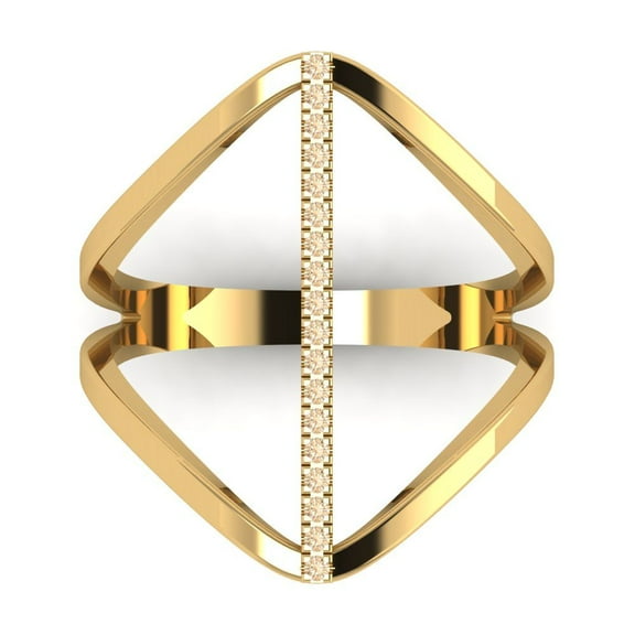 Statement Engagement Ring for Women - 0.09ct Natural Morganite in 14K Yellow Gold Promise Ring