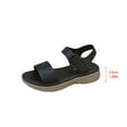 thumbnail image 6 of Hopeusnice Sandals for Women Non-Slip Pu Summer Shoes Soft Women's Sandals Open Toe Sandals Trendy Thick-Soled Heel Breathable Buckle Round Toe Buckle Comfortable Walking Shoes Black 41, 6 of 9