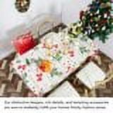 Ray Star Vinyl Christmas Tablecloth Rectangle 52x90 inch with Flannel Backed for 4 Foot Tables, Plastic Red and Green, Waterproof and Oilproof