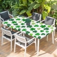 thumbnail image 2 of St Patricks Day Table Cloths for 6 Foot Rectangle Tables, Green Shamrock Spring Watercolor Lucky Leaf Patio Waterproof Elastic Fitted Tablecloths, Washable Rectangular Table Cover for Camping, 2 of 8