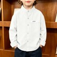 thumbnail image 2 of RFQWOVSR Boys' Long Sleeve Cotton Shirt for School and Casual Wear, 2 of 5