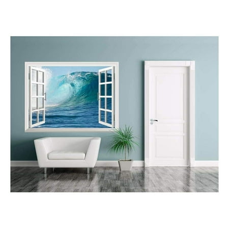 Ocean View Wall Mural Wall26 Removable Wall Sticker / Wall Mural - A Big Wave Break Spray in the Pacific Ocean | Creative Window View Home Decor / Wall Decor - 24