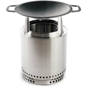 Solo Stove Ranger Cast Iron Wok Cooking Bundle 2.0 | Portable Smokeless Fire Pit, Stand, Woktop & Hub, Wood Burning, Removable Ash Pan, Stainless Steel/Cast Iron, H: 22in x Dia: 14.25in, 31lbs