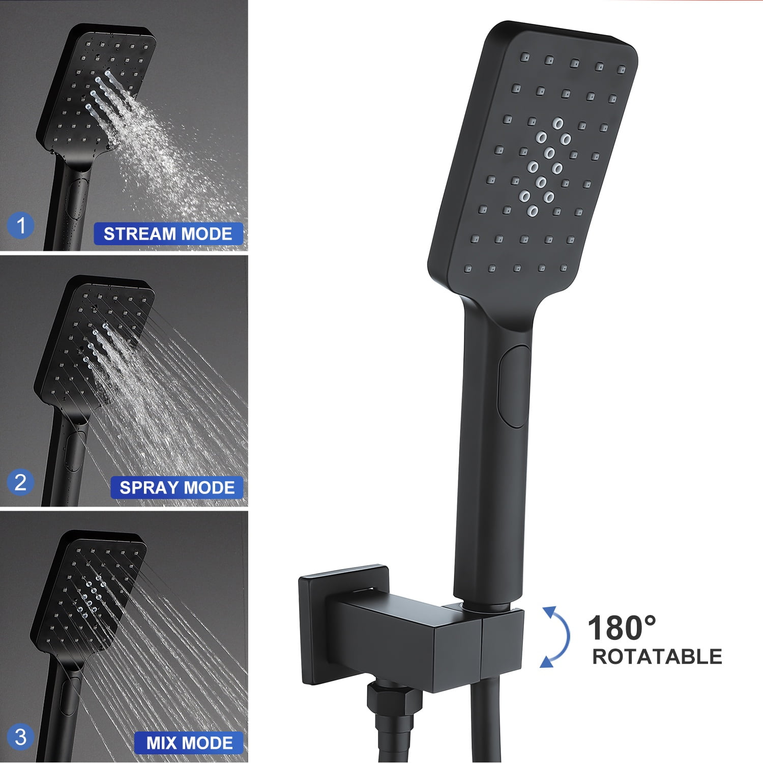 Rainlex One-Handle 1-Spray Setting Matte Black Bathtub Shower Faucet