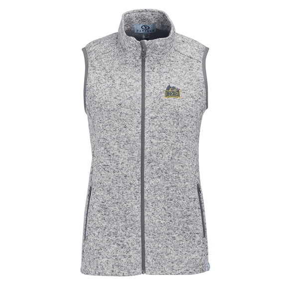 Women's Heather Gray Drexel Dragons Summit Fleece Full Zip Sweater Vest