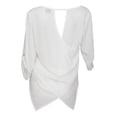 thumbnail image 2 of eVogues Plus Size Wide Scoop Neck Open Back Top White, 2 of 3