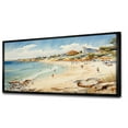thumbnail image 2 of Designart "Tranquil Vintage Beach Day II" Oversized Beach Framed Wall Art - Coastal Green Coastal Beach Sand Entryway Framed Wall Art, 2 of 6