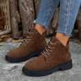 thumbnail image 4 of Tao Tao Womens Boots Ladies Casual Water-Resistant Lace Up With Zipper Inside Boots Fashion Round Toe Lug Sole Ankle Boots&Booties Brown 40, 4 of 9