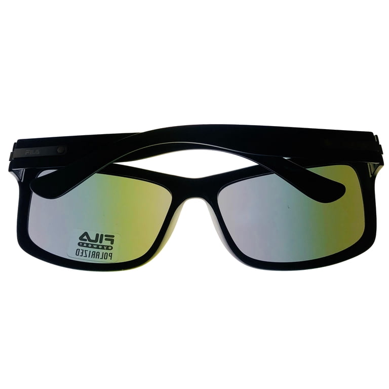 Fila Black Plastic  Sunglasses Fila Mens Matte Black Plastic Sunglass Smoke Flash Lens  main image 4
