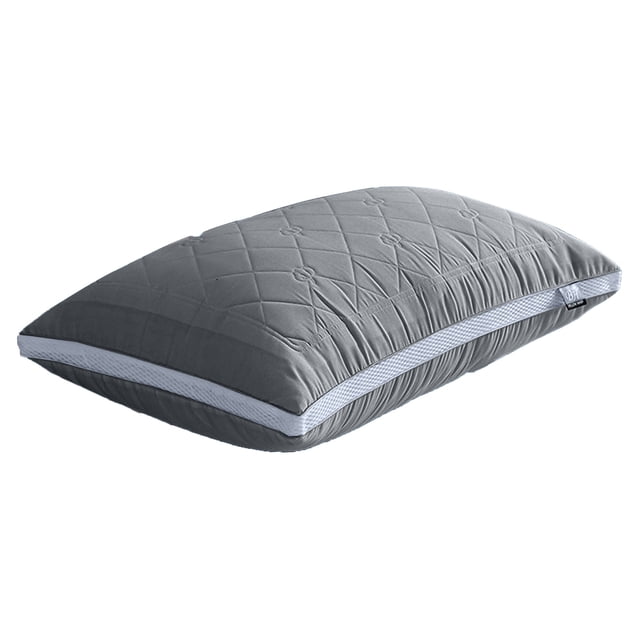 Matoen12 Cotton Pillows Supportive Bed Pillow Core for Home Hotel, Solid Color Skin-Friendly Bedding Pillows for Back Side Stomach Sleeper, High Resilience, Non Collapsing, 20"x30", 1PC, Gray