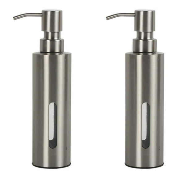 2X 7Oz Pump Dispenser for Bathroom, Stainless Steel Dish Soap Dispenser for Kitchen