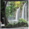 thumbnail image 4 of Ambesonne Green Shower Curtain, Waterfall Nature Exotic, 69"Wx84"L, White Green, 4 of 5