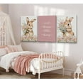 thumbnail image 2 of 3Pcs Cute bunny Canvas Wall Art Colorful wildflower Posters Prints Botanical Floral Rabbit Nursery Wall Decor Pictures Pink Inspirational Animal Paintings for Baby Girl Room Home Decoration Und, 2 of 7