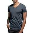 thumbnail image 6 of BinBiL V-Neck T-Shirts for Men - Royally Comfortable - Super Soft Premium Fabric - Well-Crafted Classic Fit Dark Gray XXXXXL(XXXXXL), 6 of 9