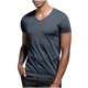 thumbnail image 5 of Blusas y camisas de manga corta con cuello en V para hombre, blusas casuales de verano a la moda de color liso con cuello en V y manga corta para hombre., 5 of 8