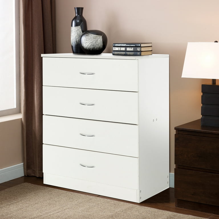 Syngar White 3 Drawer Dresser, Chest of Drawers for Bedroom, Modern Storage Cabinet Dresser Organizer Unit with Handle for Living Room, Closet