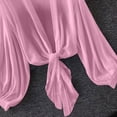 thumbnail image 6 of Lixiuxyad Womens Elegant Sheer Chiffon Cardigan Long Sleeve Tie Front Lightweight Summer Outfits,Pink, 6 of 7